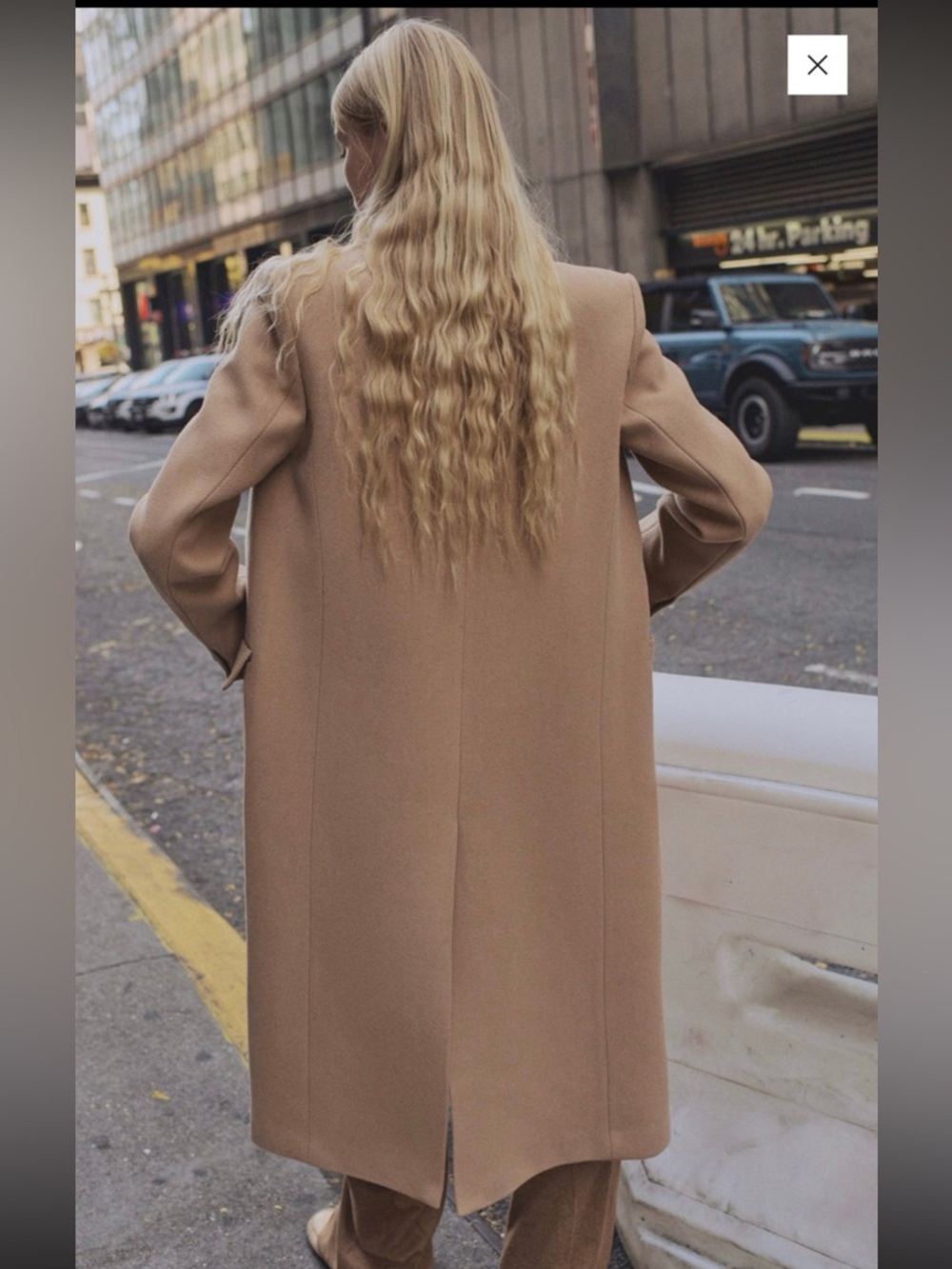 New Mango tailored long wool blend camel coat size M - Picture 5 of 12